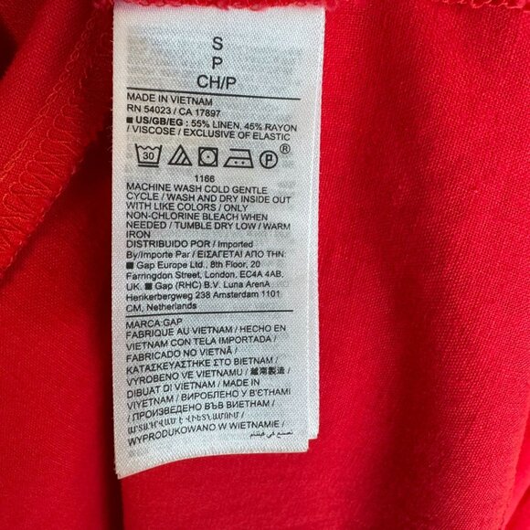 Gap Red Linen Blend Square Neck Sleeveless Fit & Flare Long Midi Dress Small - Picture 10 of 11